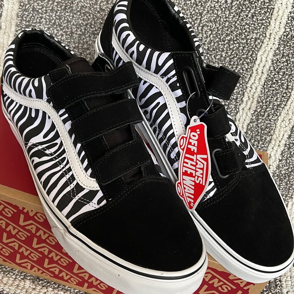Vans Old Skool V Suede/Canvas Black/Zebra MENS - Picture 7 of 16